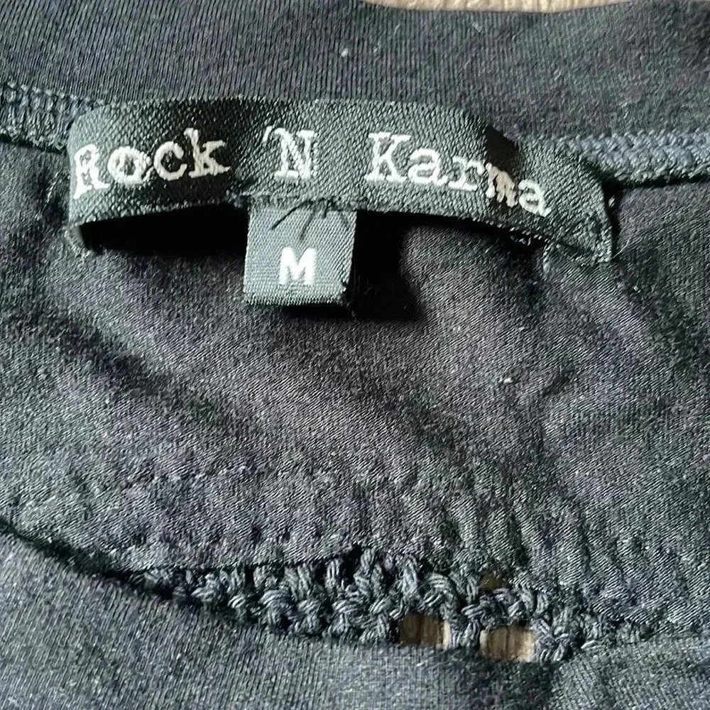 FREE with Purchase Rock N  Karma Black Sleeveless Women Shirt , Size M - Picture 3 of 5